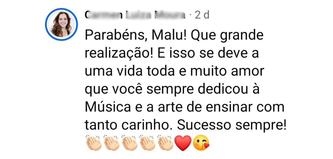 Mensagem de uma professora sobre o Piano Lúdico na Prática