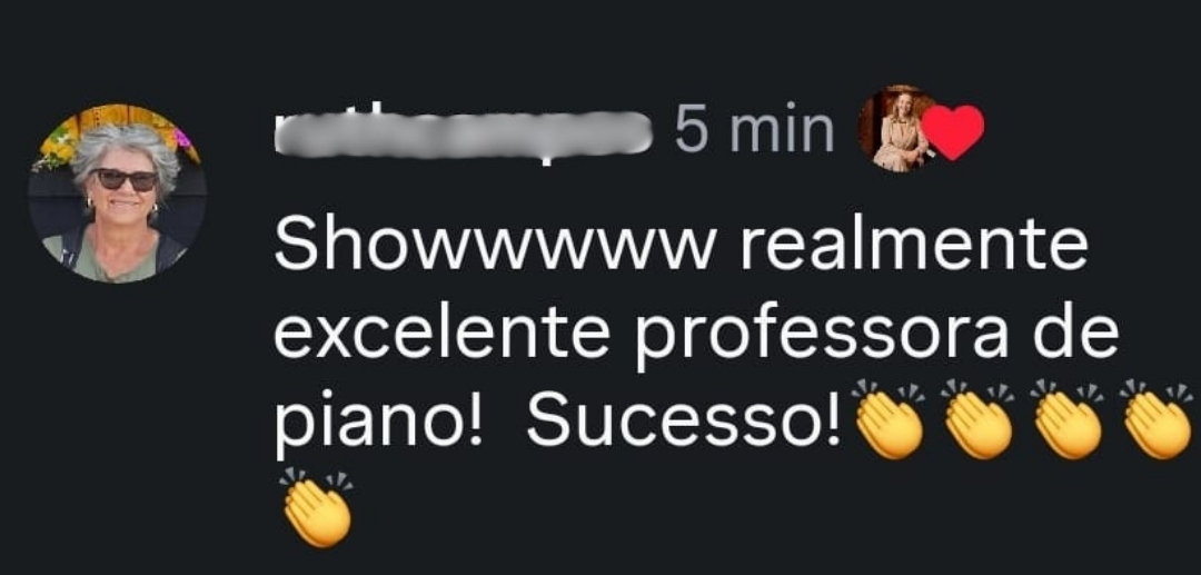 Mensagem de uma professora sobre o Piano Lúdico na Prática